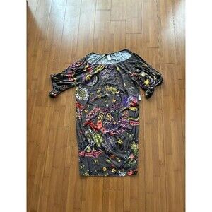 Miss Sixty Patterned Retro VIntage Gray Dress Size XS